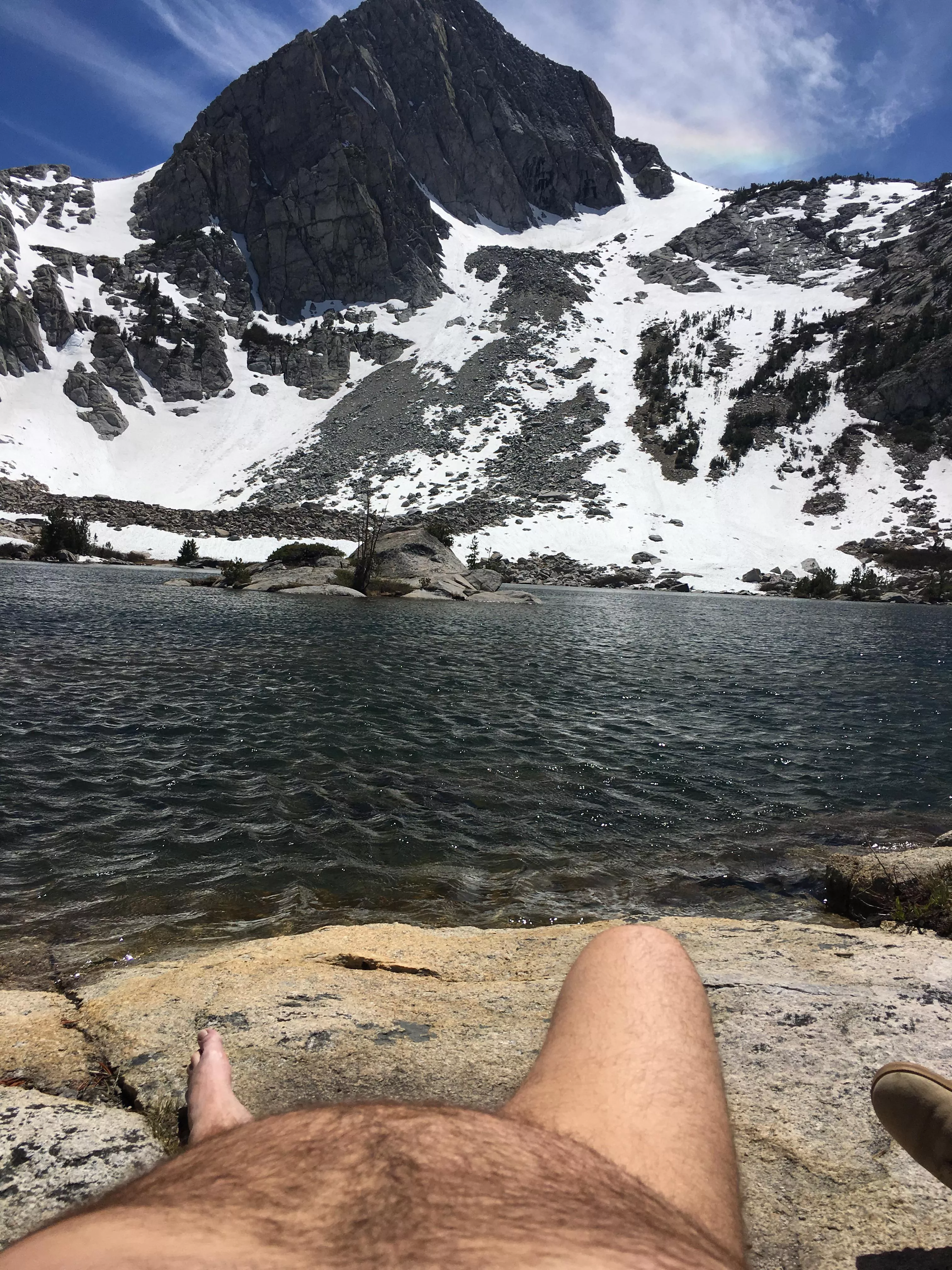 Getting some sun in the High Sierras after a long hike 🌞 posted by TreeBearAlt
