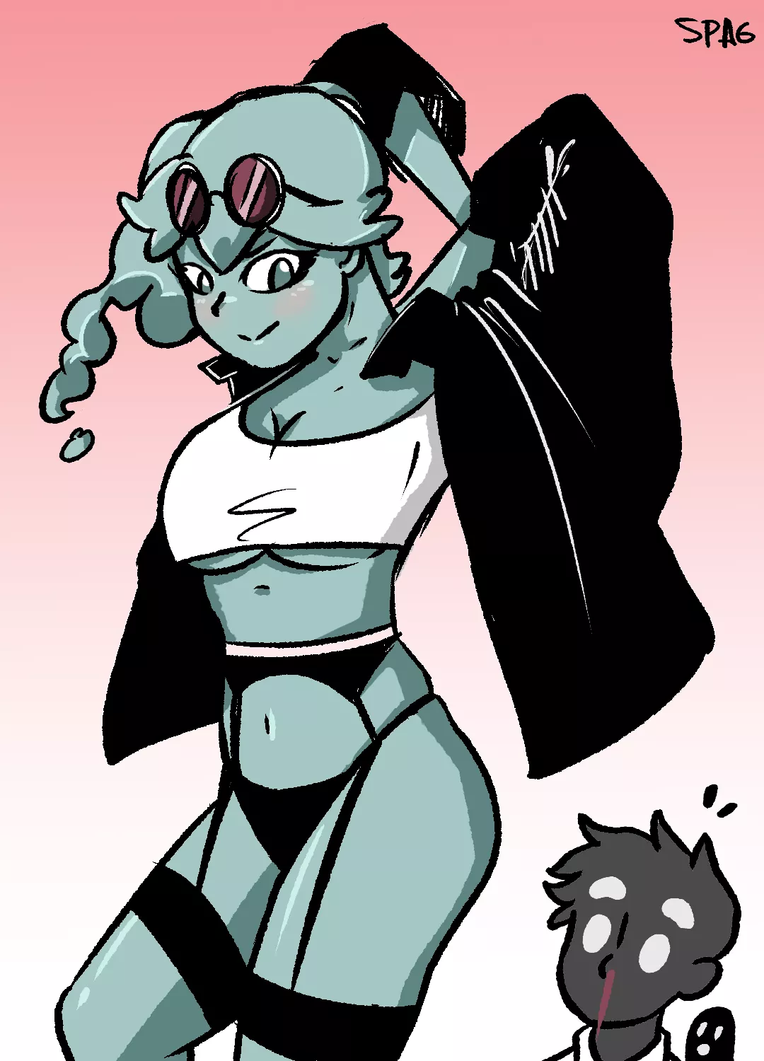 Ghost girl ready to party! (Twitter @SpagMushrooms) posted by _spag_