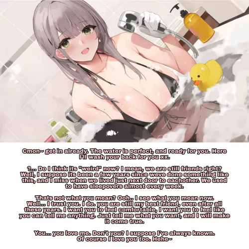 Girl Next Door Bathtime. PM me if you would like a custom caption. [Best friend] [L-Bomb] [wholesome] by LogyLewd