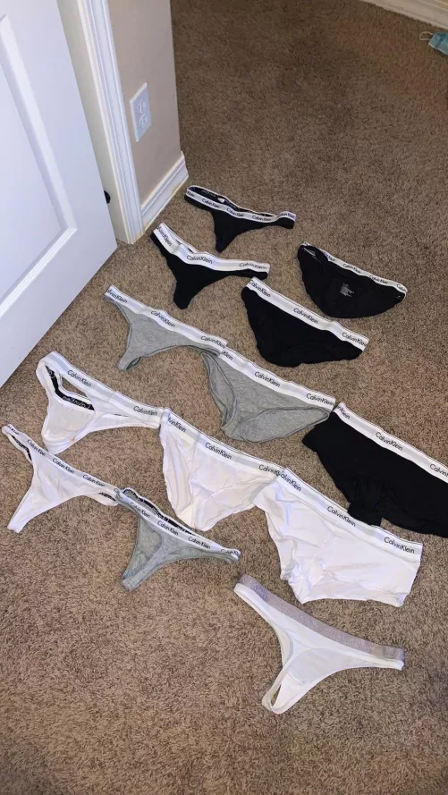 Girlfriend has so many Calvin Klein thongs 😍 by localpantiegod