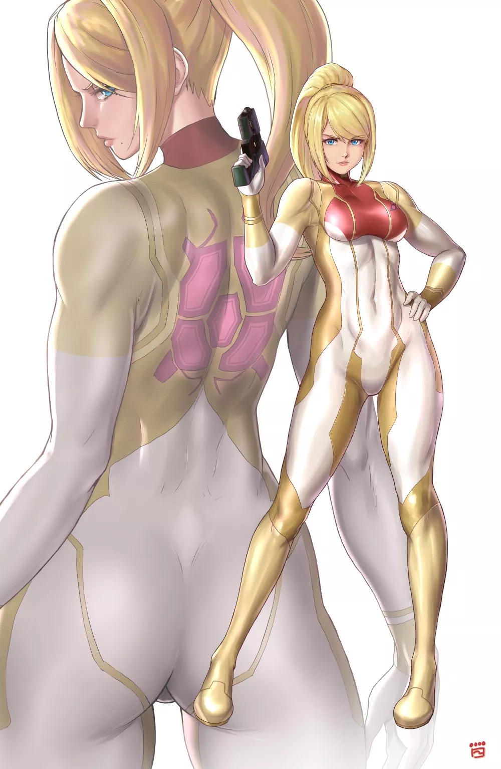 Gold And White Zero Suit Samus (Finalcake) [Metroid] posted by sequence_string