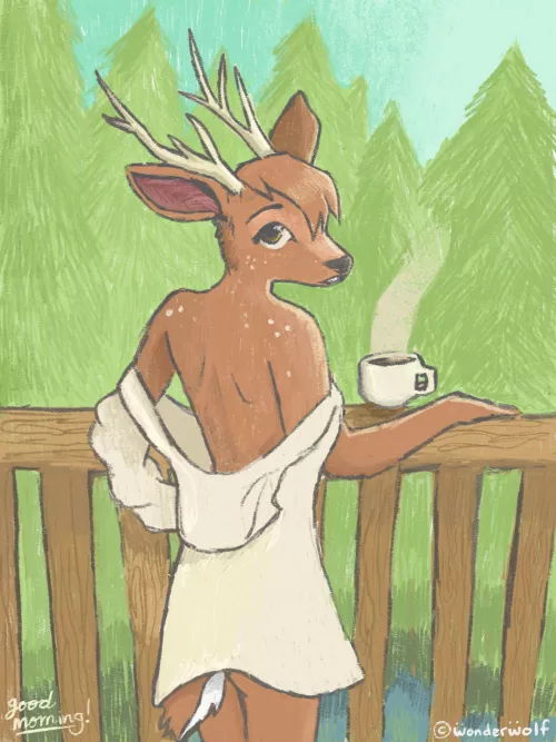 Good Morning! [art by me] by wonderwolf1182