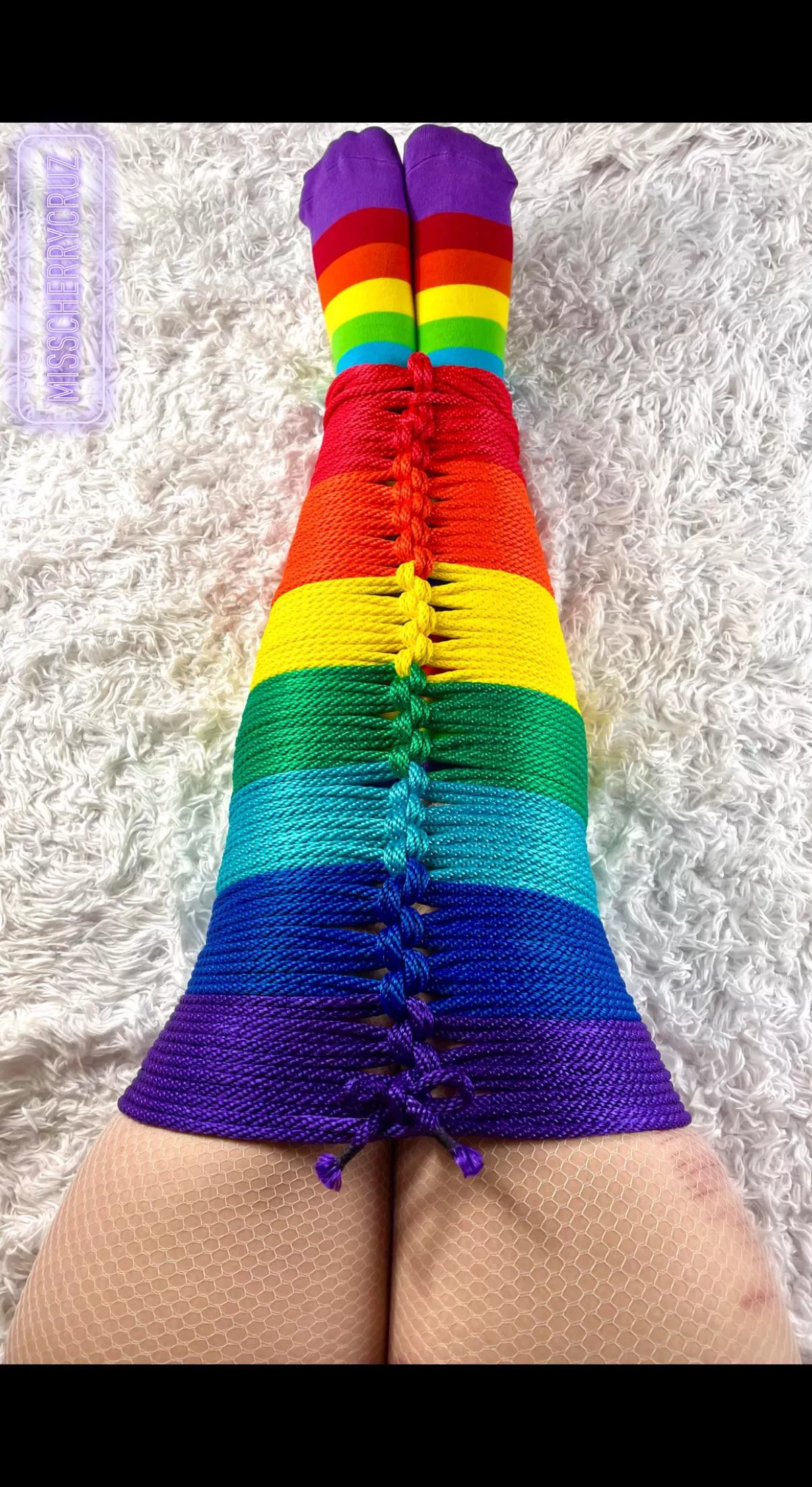 Gorgeous gauntlet/greave self-tie I did for Pride! posted by MissCherryCruz