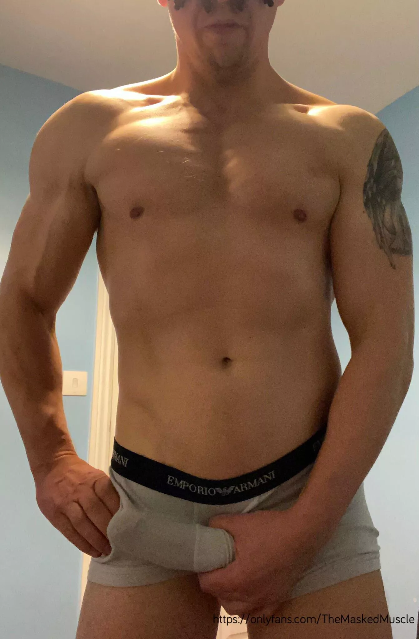 Got a little excited in my new Armani boxers posted by TheMaskedMuscle