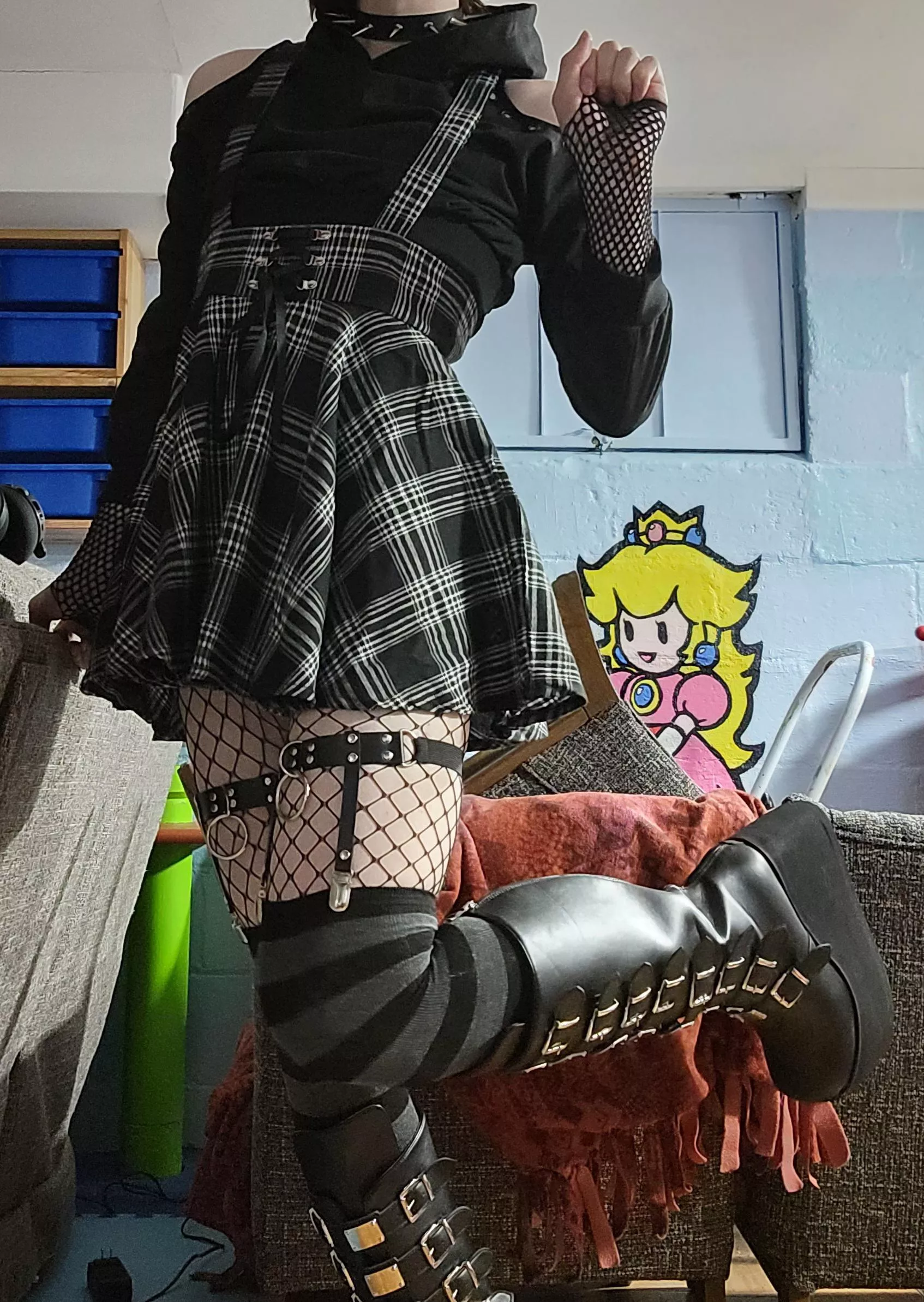 Got new boots and socks to match my fave outfit~ posted by DocFemBot