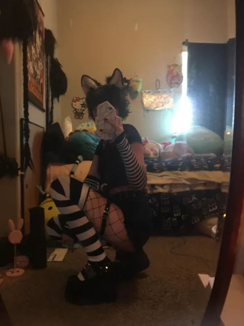 Goth cat femboy, is that title too long? by BrokenBunnies