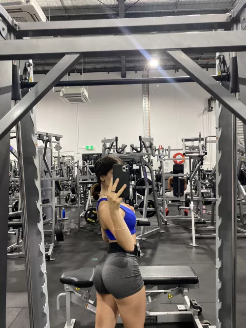 Grey gym shorts make my ass look round by BabyBecMurphy