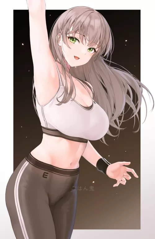 Grey Hair keeping herself fit (RiceGhost626) [Original] by elegantloveglimmer