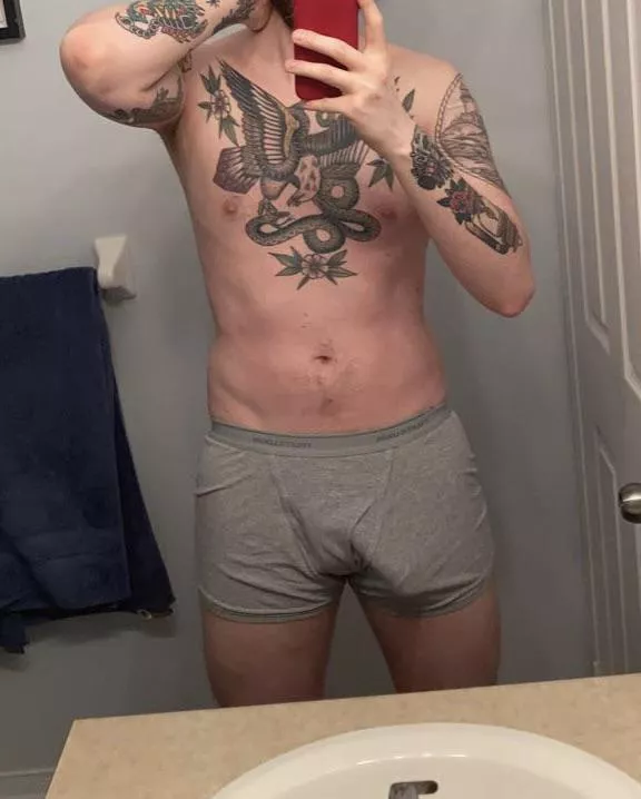 Grey underwear doesn’t hide it well posted by xgwild85