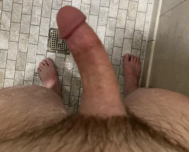 Gym shower….my feet look small! by hung74life