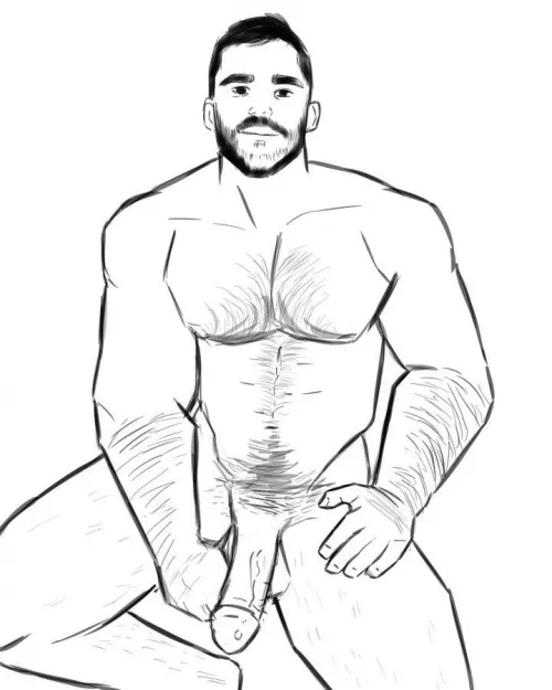Hairy hunk Wip by leosketches9