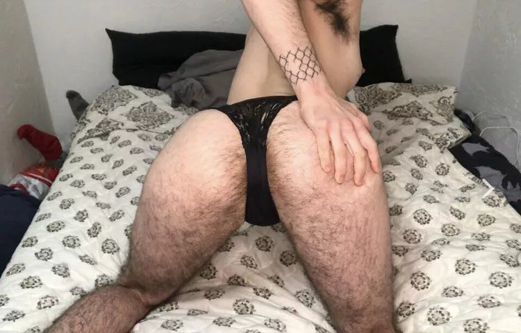 hairy tboy shows off his new panties for you posted by genderbredman