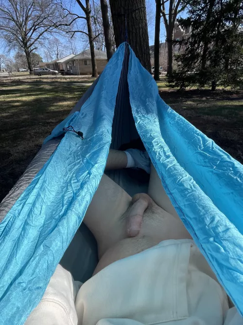 Hammocking on campus by duckpudding32