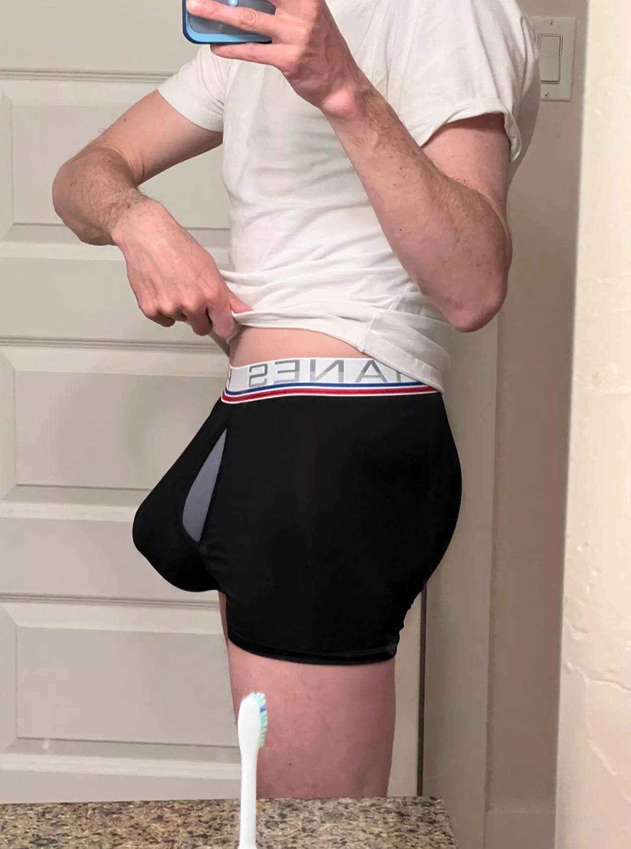 Hanes Total Support Pouch working overtime to handle my pumped package. posted by youngpumper