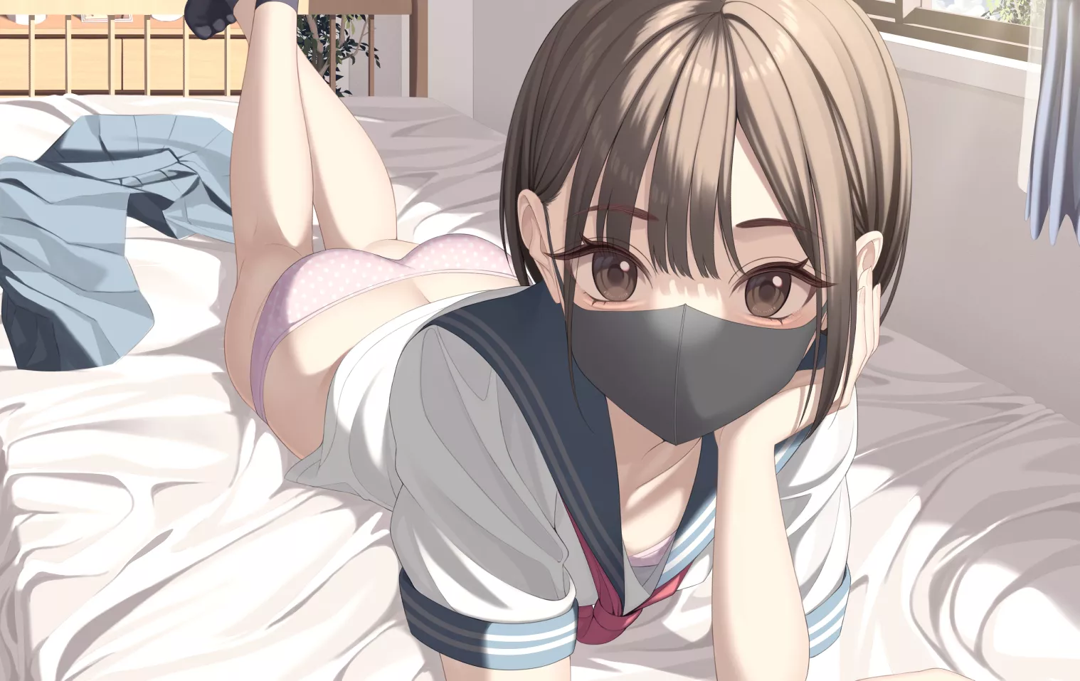 Hanging out with the girl in the black mask. [Original] posted by chilidirigible