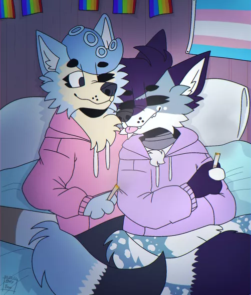 Happy 9 Month Anniversary to me and my amazing girlfriend Luna, I love her so so much ❤ by CheesyLeft