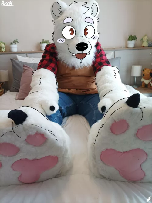 Happy #FursuitFriday! Little draw over of my fursuit by @Ne0nTrash on Twitter ✂️@zixkyShop by IAmBarnabyBear