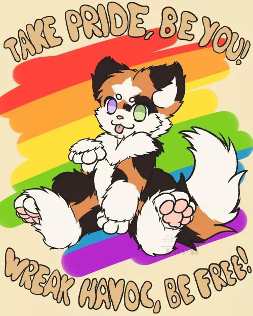 Happy Pride Month! Evewyone! UwU (Kinda late to the party TwT) by AkayCatTheCalico