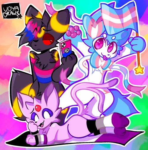 happy pride month! - made some pokemon art! by voyaxe