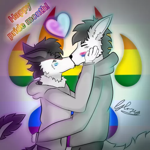 happy pride month to everyone in this beautiful community (for those who dont have partner yet.. im wishing luck to you).[art by me] by EygeinTV_001