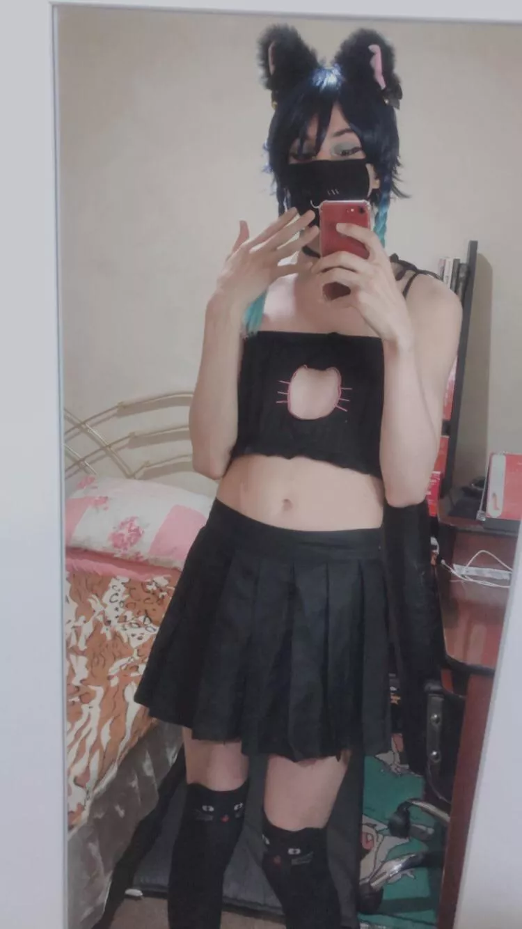 Happy tummy tuesday! Remember to scratch a catboy's tummy today 🥺 posted by Femboy_alma