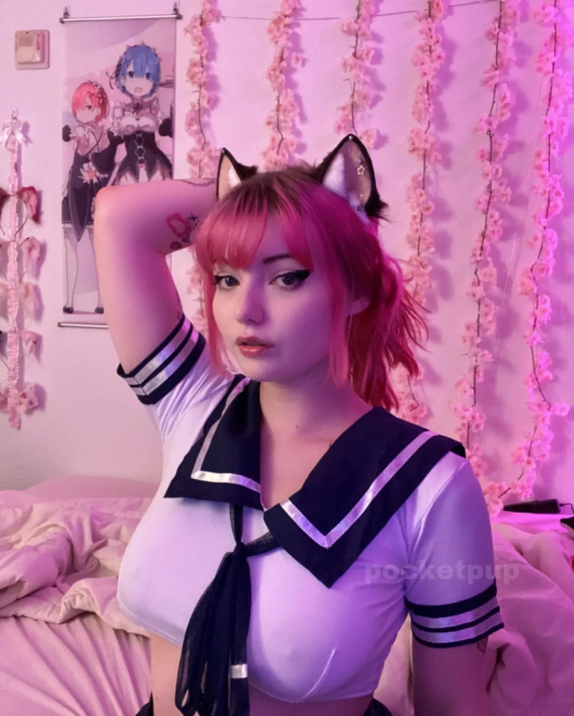 Has your pink haired kitty girl been good today? posted by pocketsizedpup