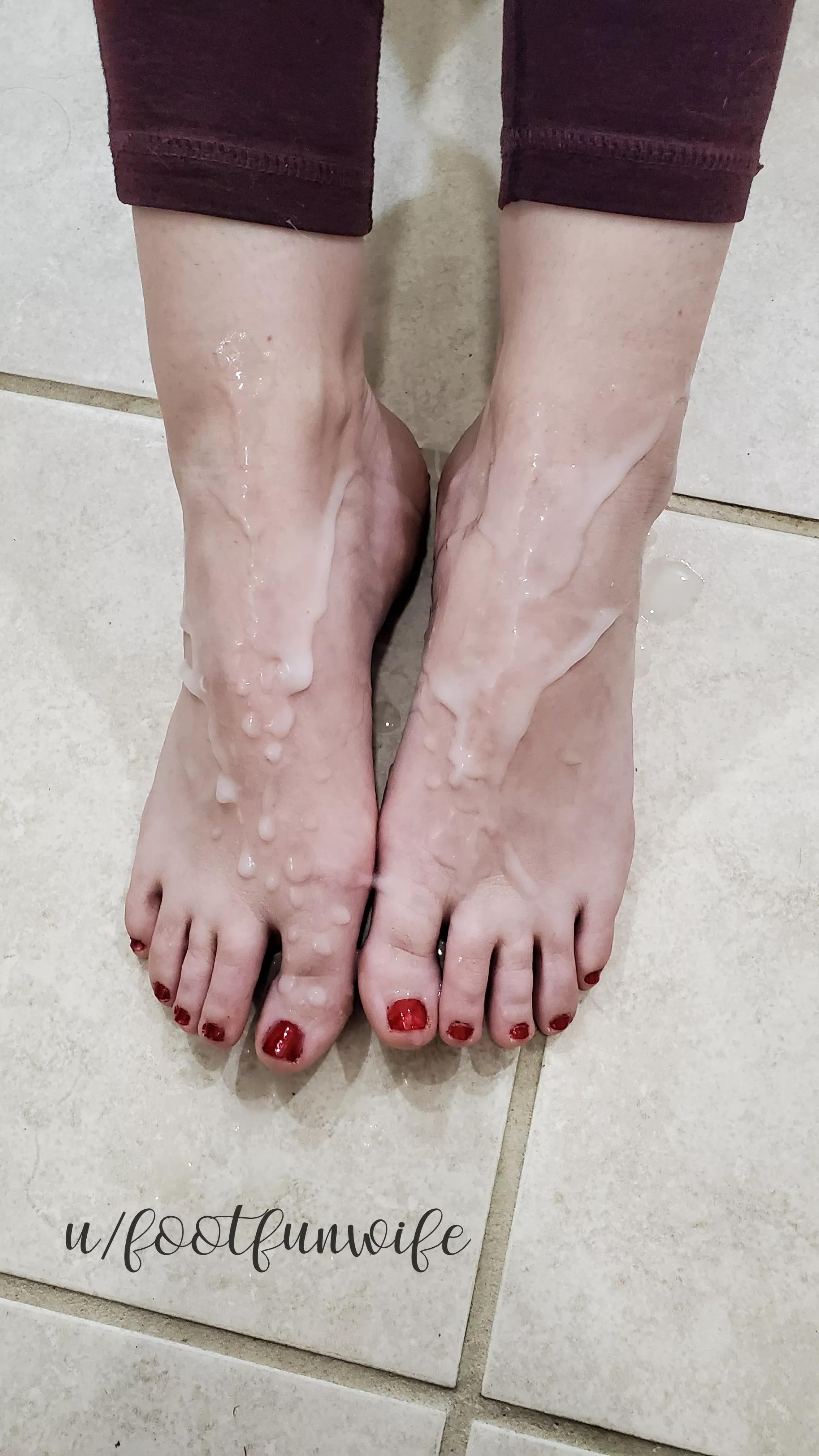 He couldn't resist my fresh red toes. posted by footfunwife