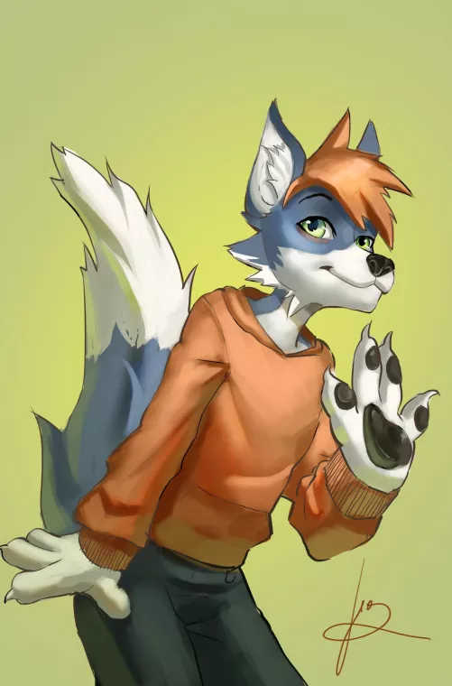 He likes orange! Would you like to have this art? (@leoncoelhoc on twitter) by LeonCoelhoArt