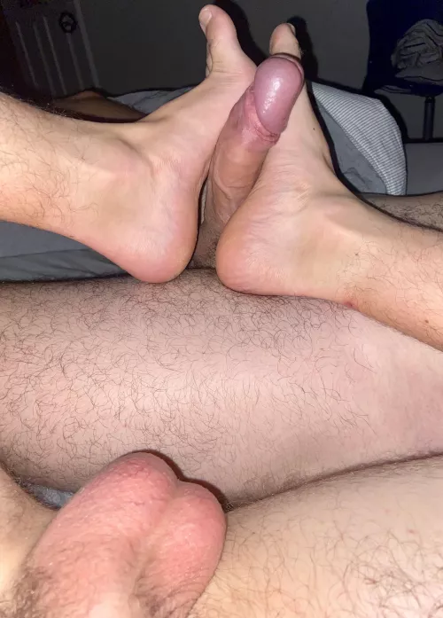 He likes when I jerk him with my feet by Cumfilledboyfriends