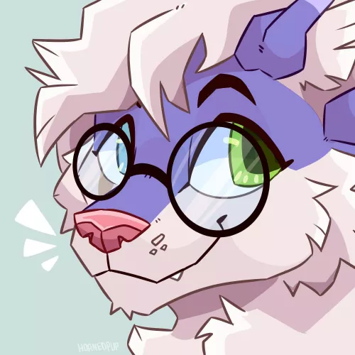 headshot commission i did! [OC][@hornedpup on twitter] by hornedpup