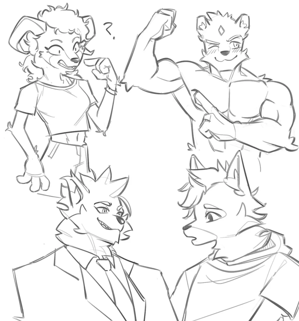hello! little bored rn so send me your oc's and I'll sketch them! (art by me) posted by TendolKia