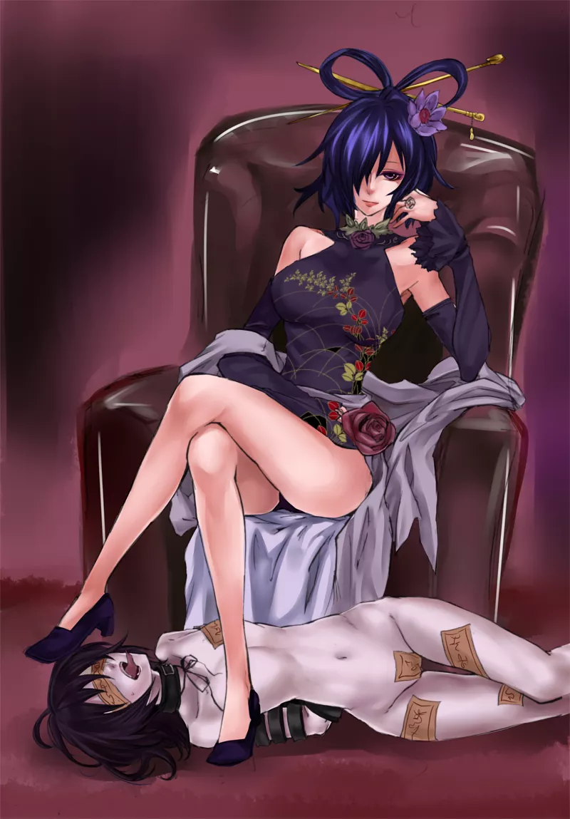 Her slave bound by Ofuda (beniyaorin) posted by Oak_jack