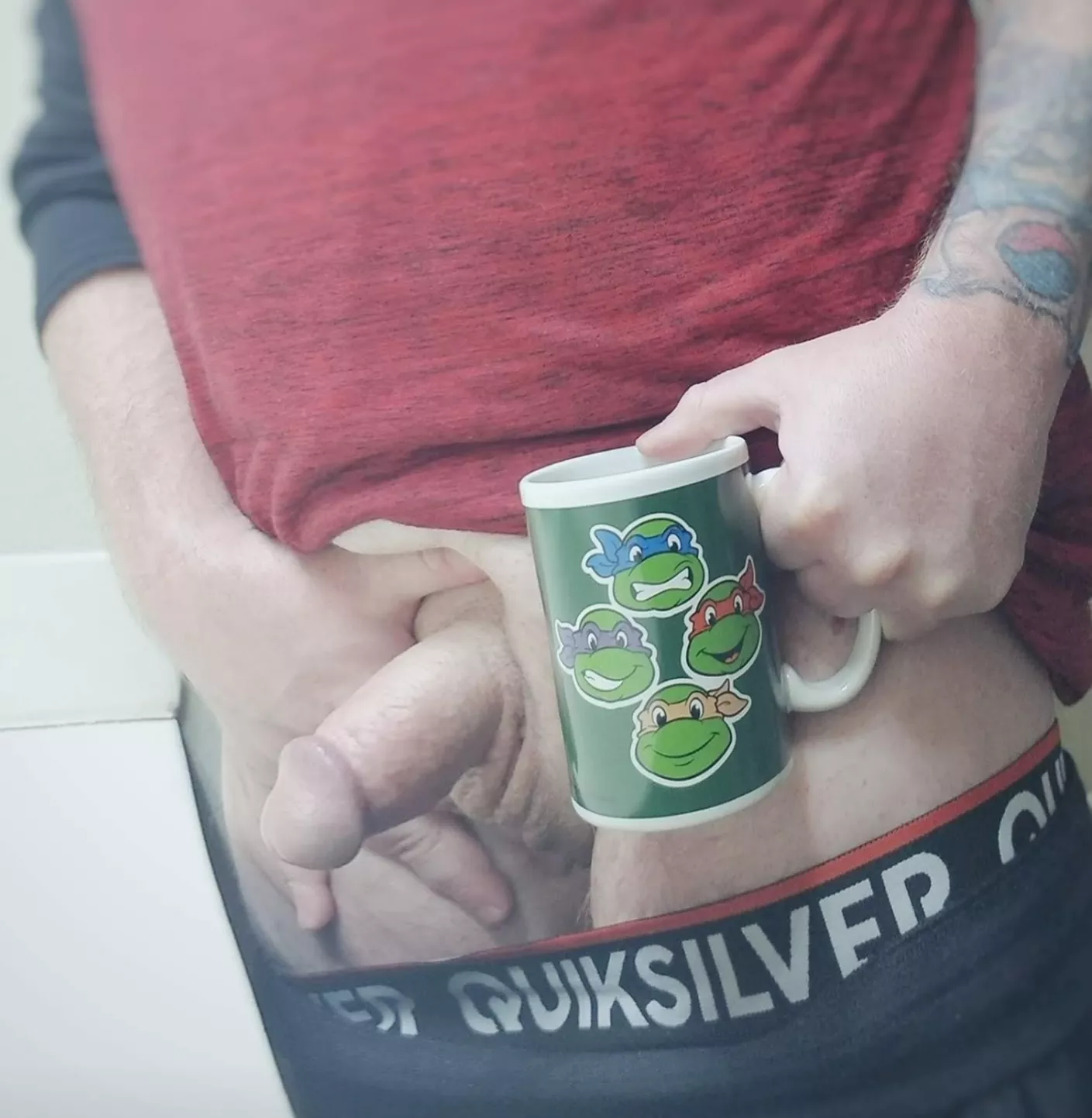 Heroes in a half shell...more like hero with a half chub...Turtle Power!! Going to ninja Monday in the face! posted by Becauseupsidedown