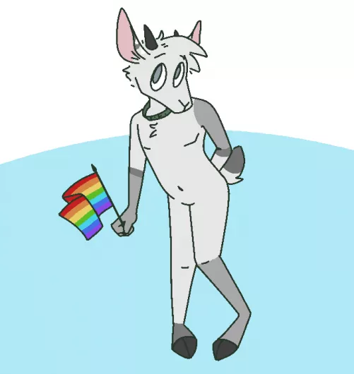 He's a little shy, but still wishes you a happy pride! (OC) by Pastel-Dragons