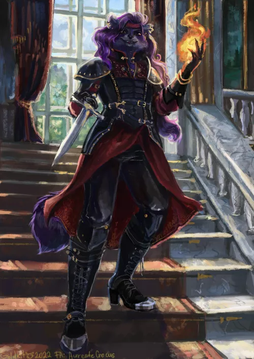 Hexblade Warlock [char by Zerig [FA], art by me] by AureateCrocus