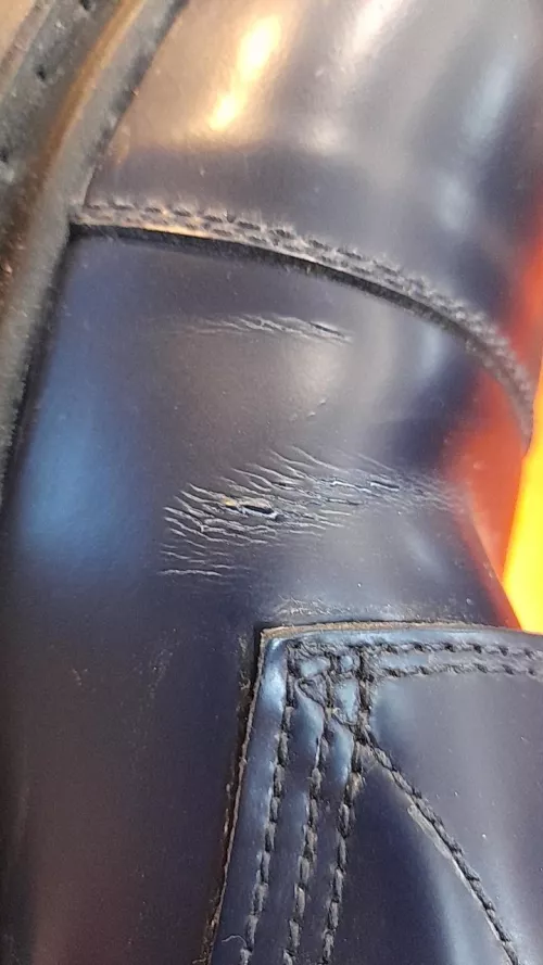 Hey! I need help.... My brand new leather boots are cracking a little bit in the shown part. Why is this and are my boots doomed. Also they are balenciaga so I would expect they are good quality. by HenrikLamar8