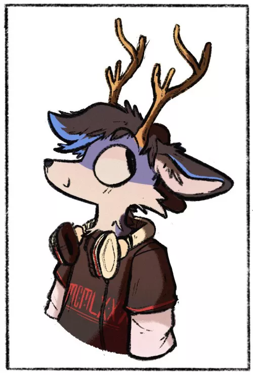 Heyaaaa. Drawing for @/KyunamiWolf in Twitter, by Bleatboi