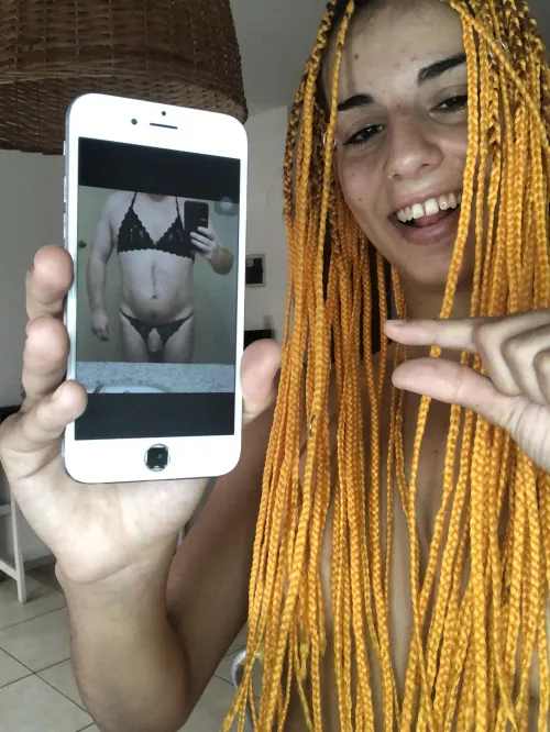 Hi sissys💄👙 Mommy have a new dirty doll to play with😈 she is doing a good job with her tasks 🥵 I asked to buy a thong and she gets this perfect and humilliating lingerie!!! Now everyone can know what a whoreee she is!!! 😹😹🤏🤏🤏 by Siren_Bae