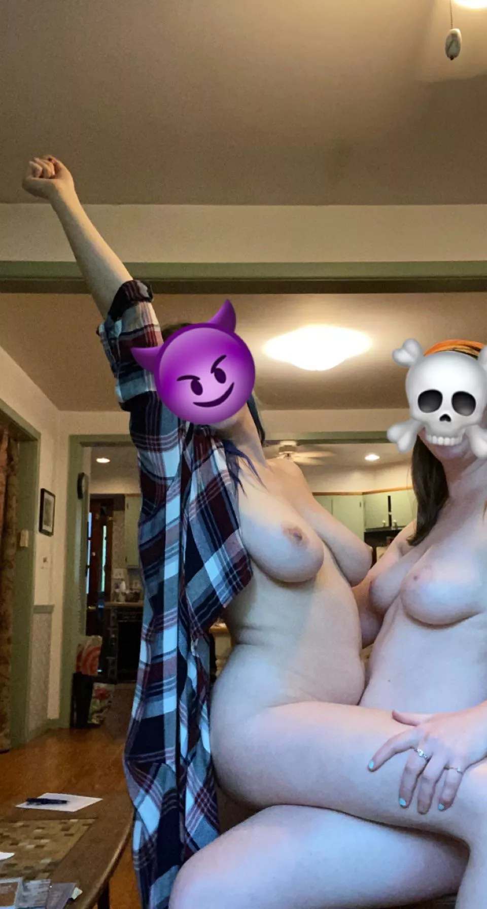 Hiding our faces but nothing else 🤩 posted by girlfriends4fun