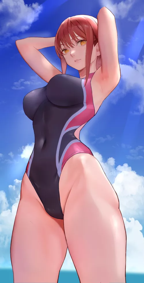 Highleg Swimsuit Makima (Sawatari Kazuma) [Chainsaw Man] by sequence_string