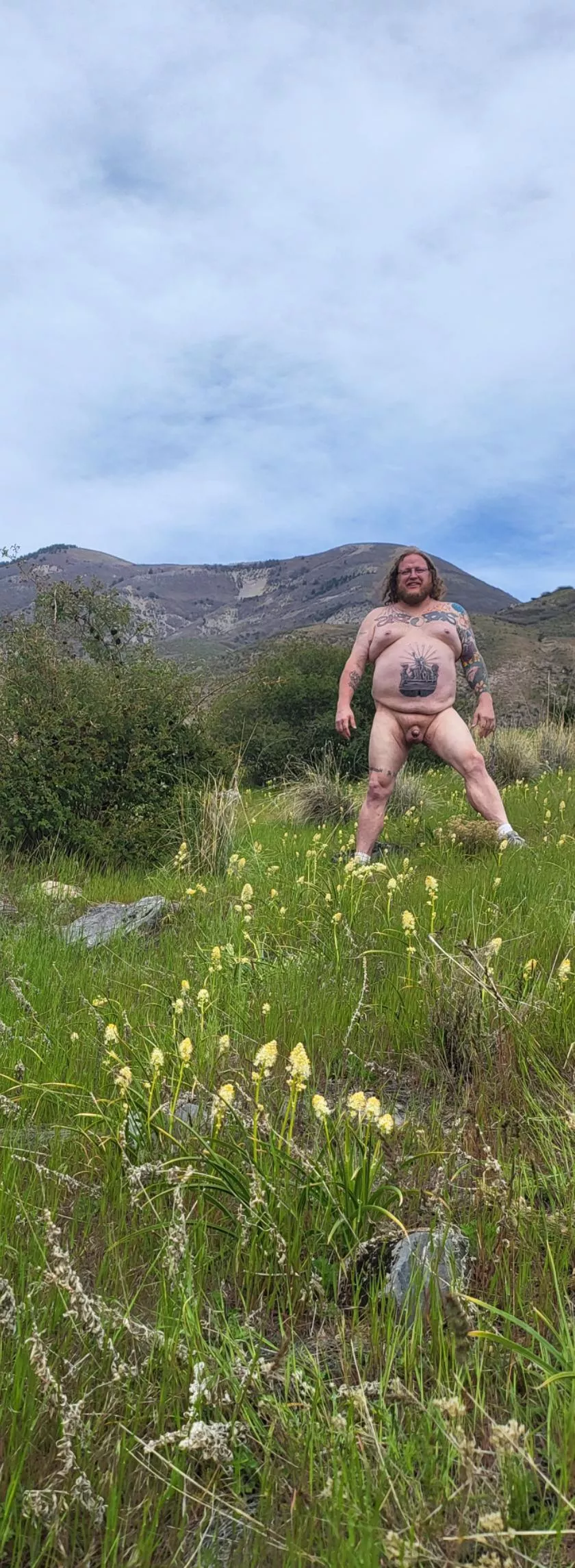 Hiking in the foothills. this is huge for me be quiet I have never shared my body before. I live being nude and until recently hated my body. I'm accepting it now, thanks to nudity posted by Patient_Yam4747