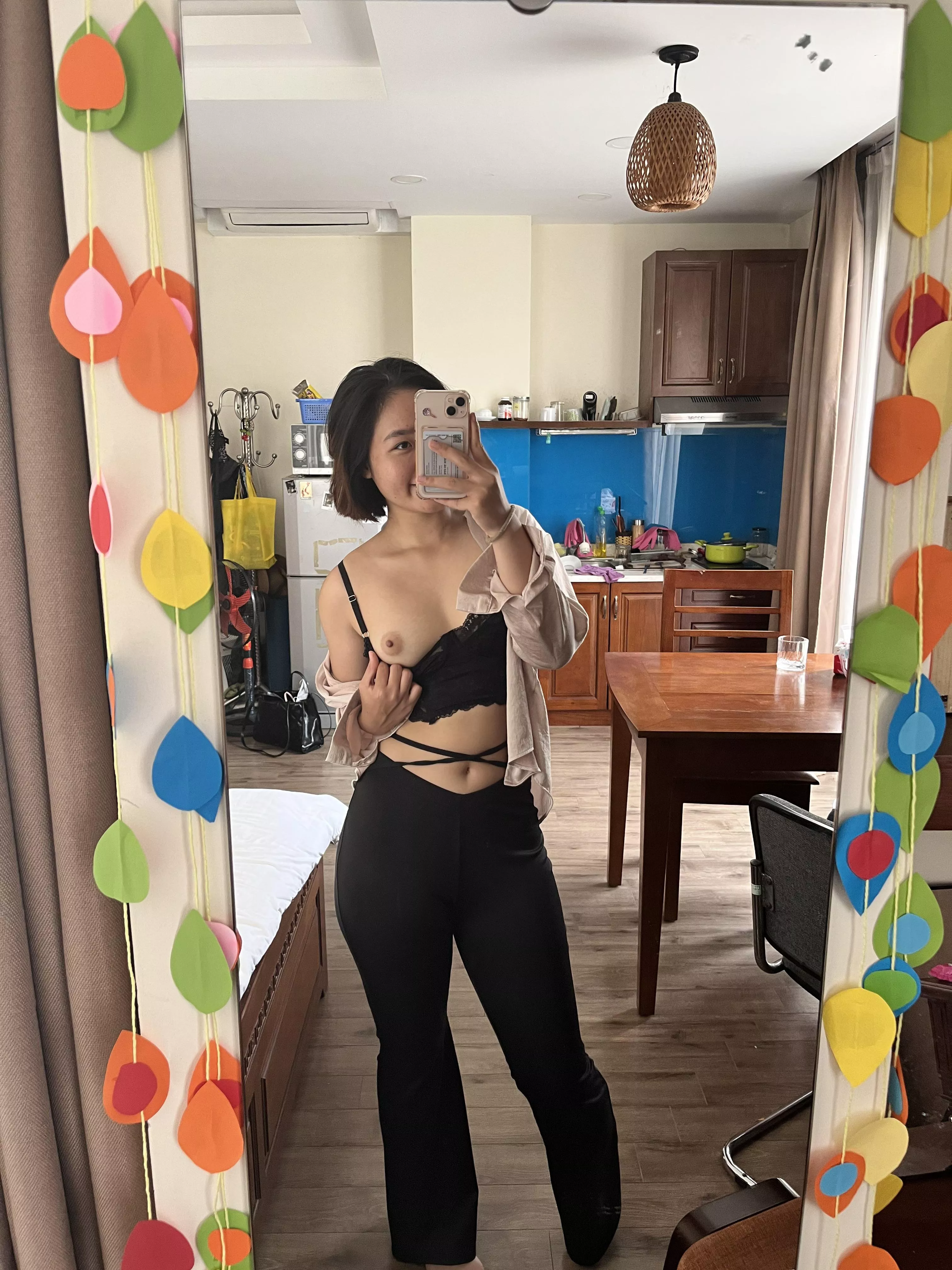 hope a peek of my tits and my smile can make your day 🥰 posted by proud_oriental_slut