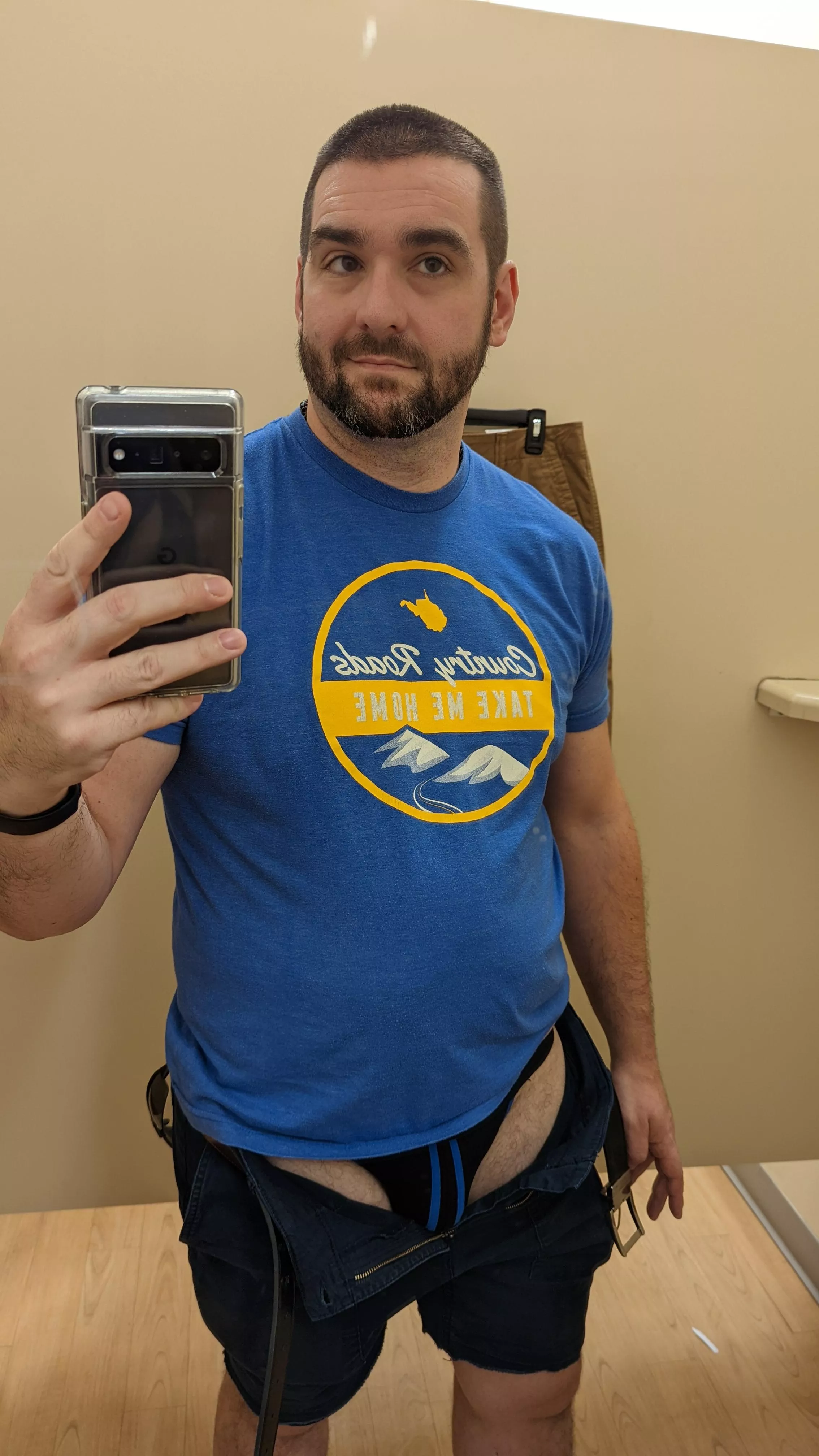 Hope someone caught me trying on new pants. posted by selfishdecay