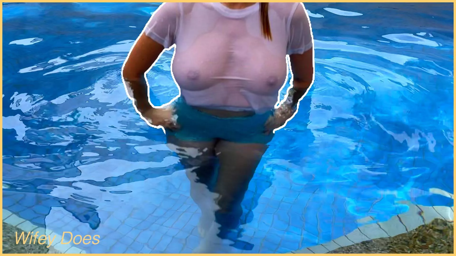 Hotel pool always gets busy when I swim. posted by WifeyDoes