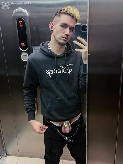 How do you like my #slave's new blonde hair? I keep him in #chastity all the time and he horny 0-24! The patethic boy hasn't had a #ForcedOrgasm in over a month! Follow me and join my world!😈🔥 by masterchrisxxx