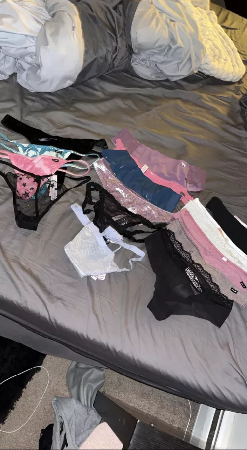 Huge selection of wife’s thongs/gstrings. Is anyone able to trade Live Photos and we can have some fun together. by C30611