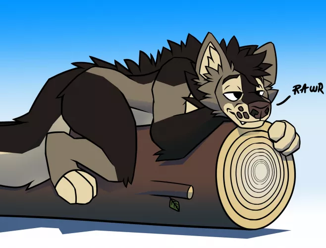 Hyena on a log (Artist @Ensoguy) by Ensoguy