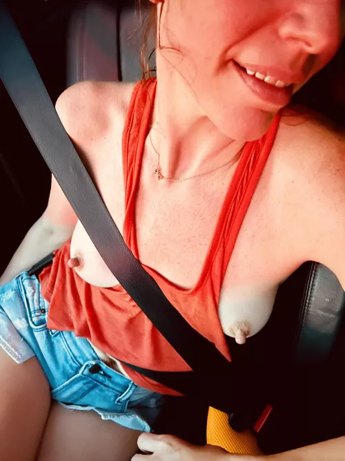 I always stay braless so you can play with them whenever and wherever you want. by HotBrunetteWife_