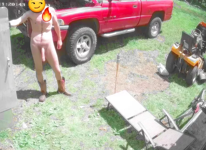 I 🥰being naked outside getting a tan and letting my big dick get some fresh air & stretch out 😉 by Mscountryboy
