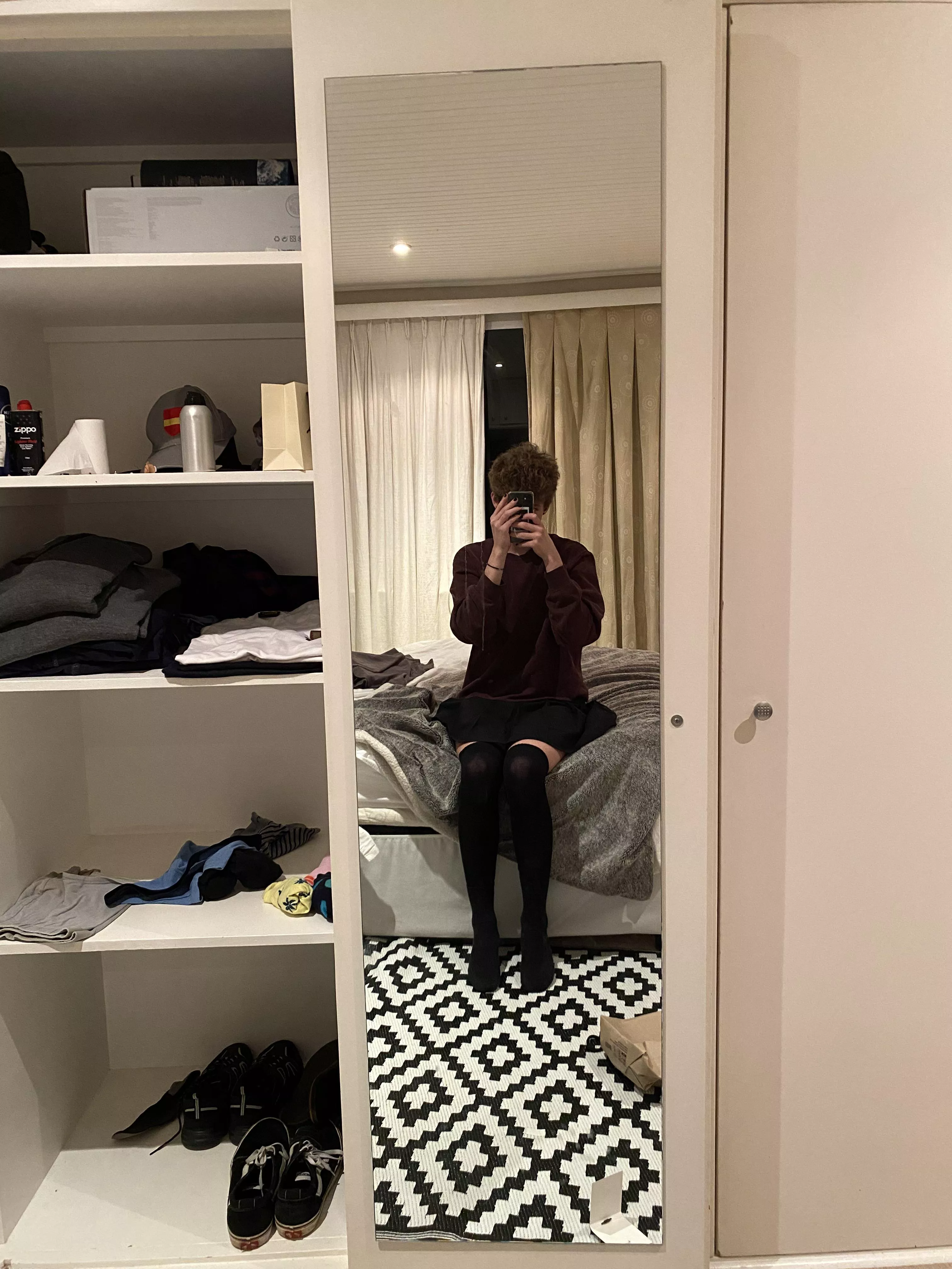 i bought my first skirt and pair of thigh highs :) posted by i-dont-matter